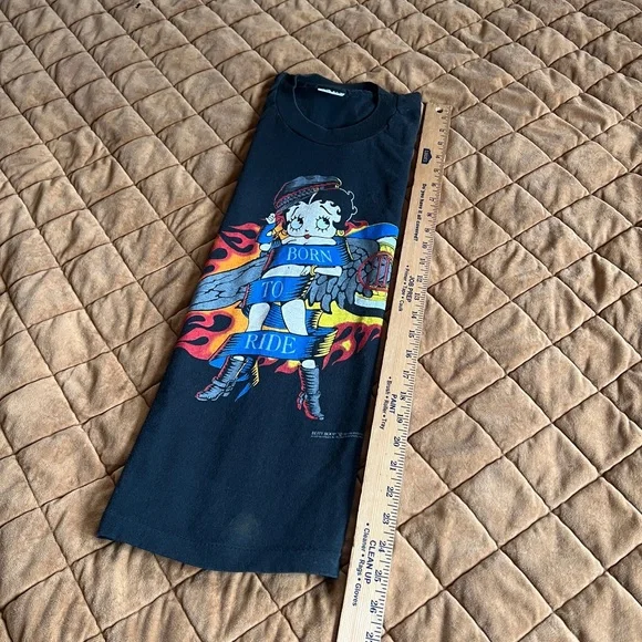 Vintage Betty Boop Motorcycle Tee Medium Black - Picture 8 of 9